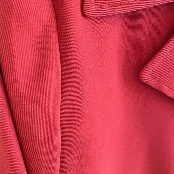 LL Bean red trench coat  jacket with plaid lining - Picture 6 of 14